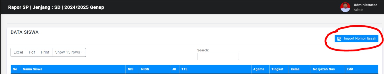 Cetak Transkrip Nilai Ijazah Lewat Rapor SP