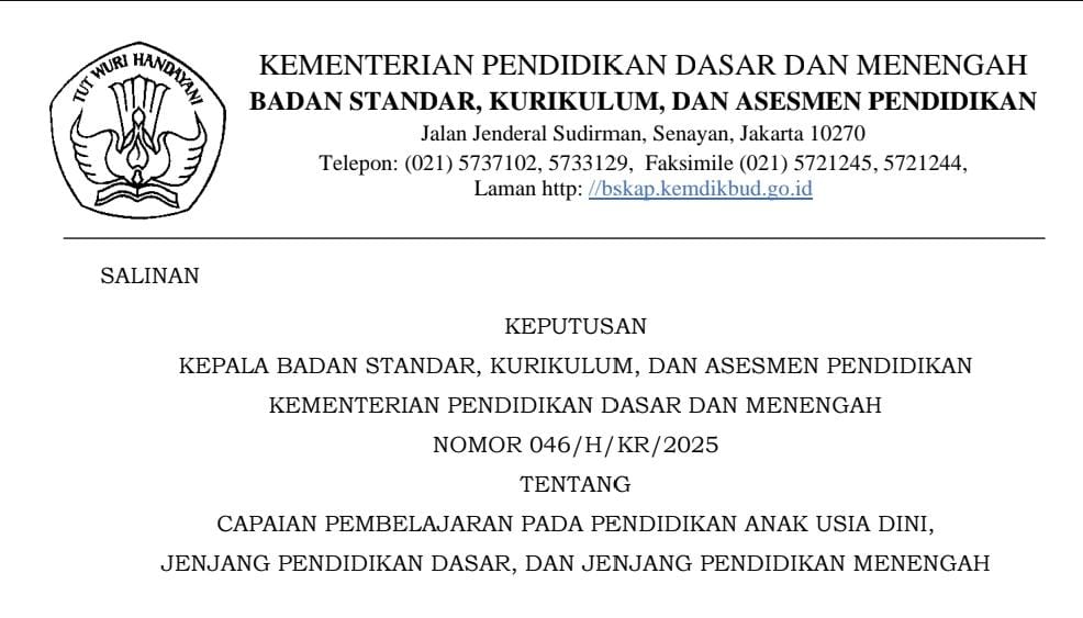 Capaian Pembelajaran 2025/CP Terbaru 2025