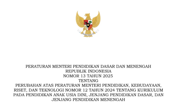 Download File PERMENDIKDASMEN NO.13 TAHUN 2025 [PDF]